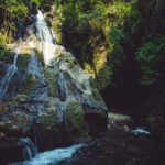 amazing view of the waterfall. high quality photo